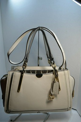 coach exotic mixed leather dreamer satchel
