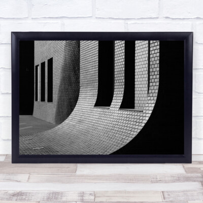 Geschwungene Wandschatten Fenster schwarz-weiß Wandkunstdruck