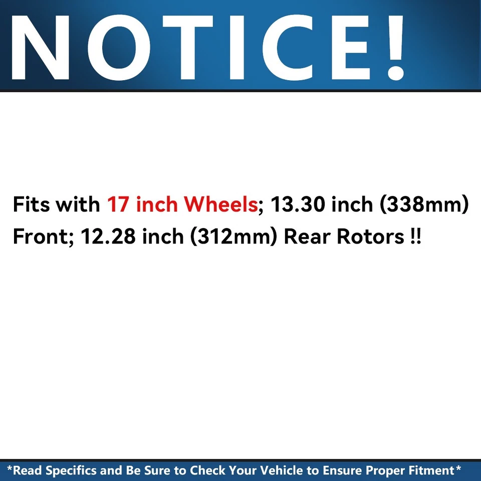 13.31"Front 12.28" Rear Rotors Brake Pads for 2003-09 Lexus GX470 Toyota 4Runner - Image 2 of 4