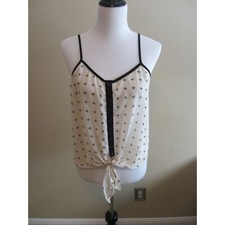 WET SEAL SPAGHETTI STRAP BEIGE AND BLACK SHIRT LARGE