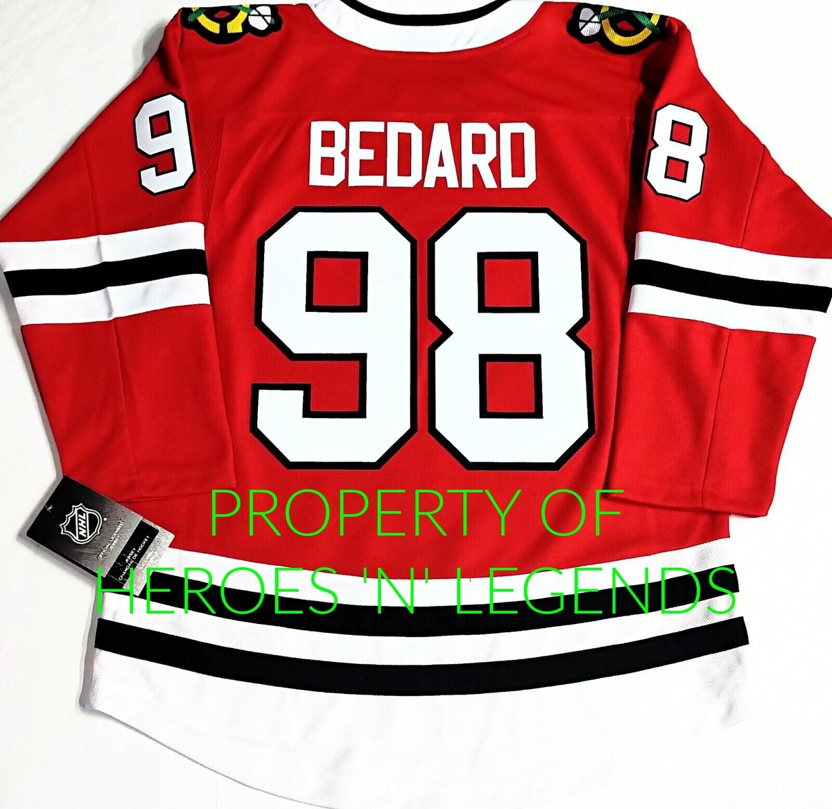 NWT-YOUTH-L/XL CONNOR BEDARD CHICAGO BLACKHAWKS PREMIER BREAKAWAY