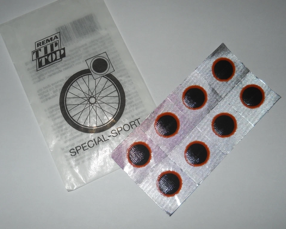 sachet de 8 rustines réparations chambre à air vélo tip top élan boyau Ø 18