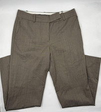 Ann Taylor Pants Womens 6 Brown Herringbone Dress Pants Twill Pockets Zip