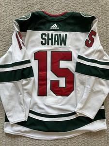 Mason Shaw Minnesota Wild Game Worn Jersey 2022-23 Set 3