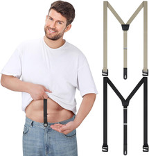 2 Pcs Hidden Suspenders for Men Under Shirt Undergarment Suspenders for Untucked