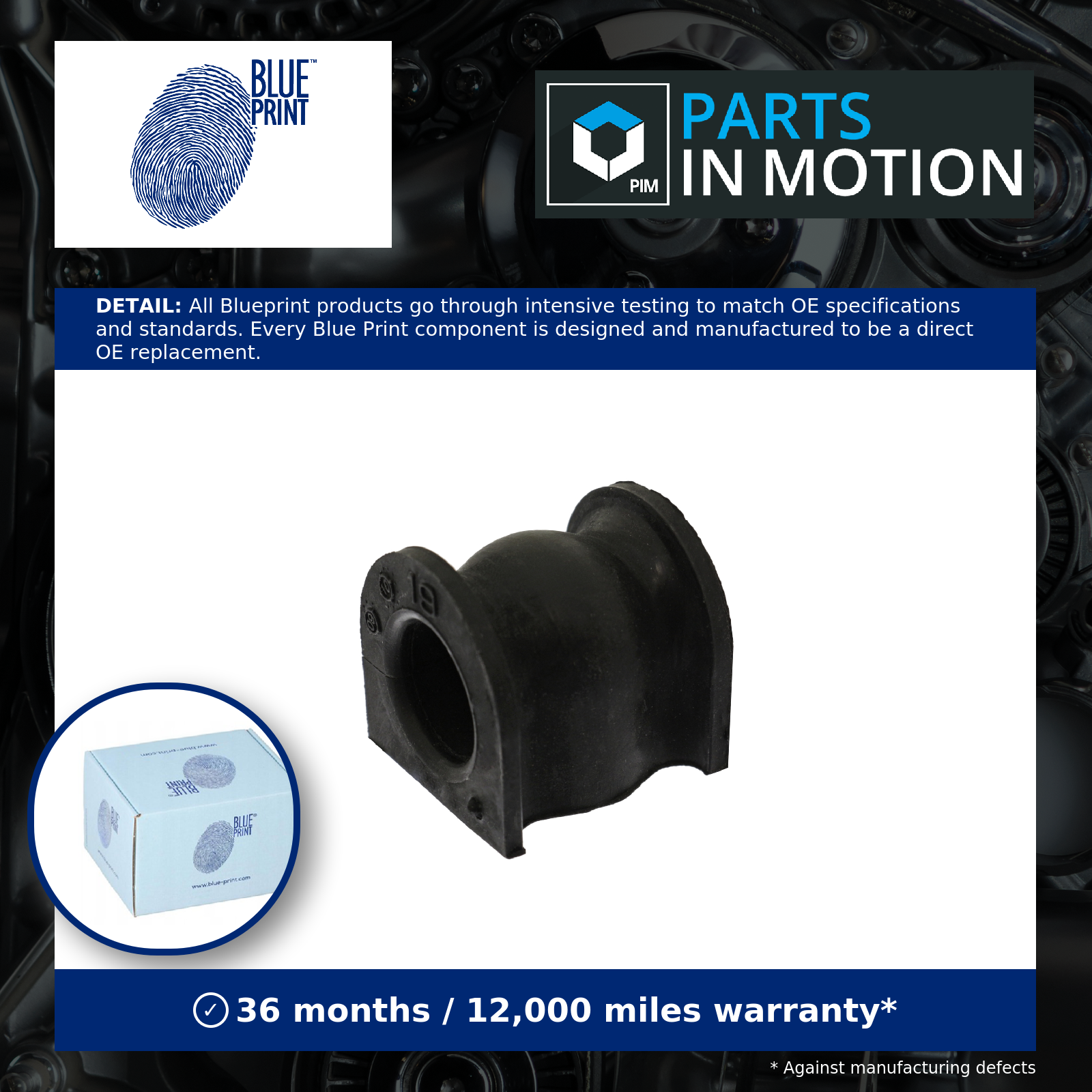CR-V Rear Anti Roll Bar Bush D Stabiliser 18mm Fits Honda Blue Print ADH280101 - Image 3