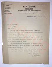 1918 Letterhead R.R. Cook Insurance Minneapol...