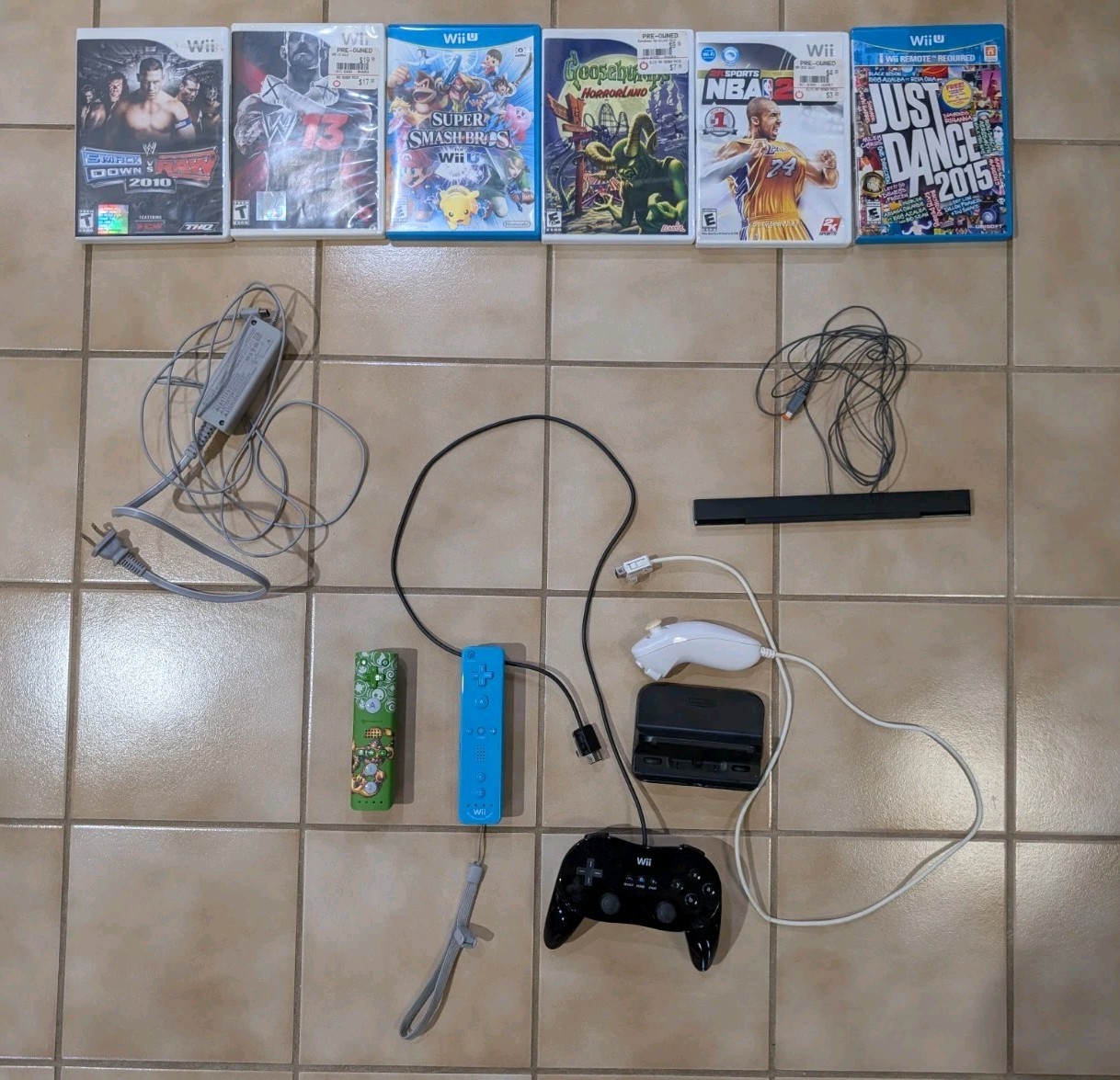 Lot of Used Wii U Games, Controllers, and Accessories, Untested Free Shipping
