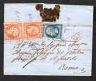 France 1864 stamps on cover to Italy used CV=39$