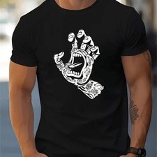 Men's Creative Tops, Casual Short Sleeved Round Neck T-shirts, Summer Outdoor Me