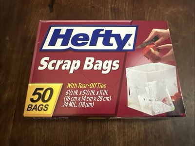 Vintage Hefty Scrap Bags 50 Count with Tear-Off Ties NIB Full Count