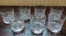 6 x Edinburgh Crystal Whiskey Spirit Glass Tumblers Jura Pattern? & 1 more 8.5cm