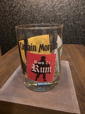 Captain Morgan Rum Rocks Drinking Glass Great Graphics