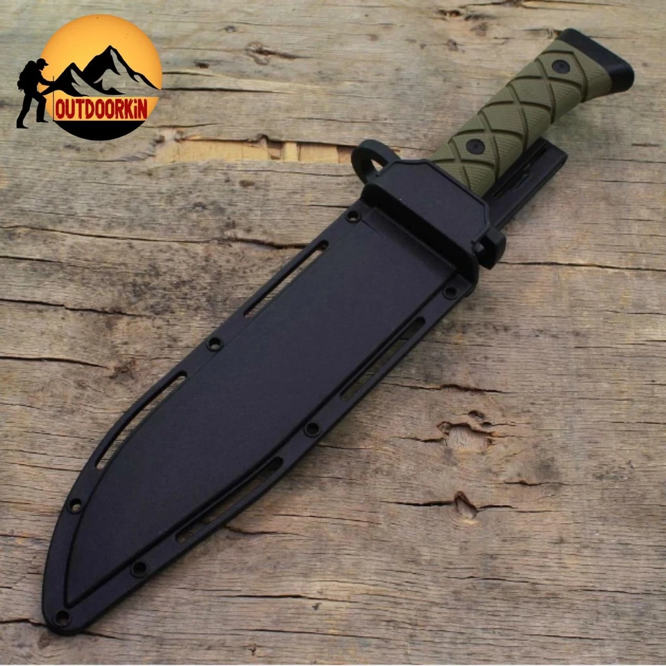 Боевой ВЫЖИВАНИЯ военный тактический БОУИ охоты фиксированное лезвие нож + ножны 13,5» - Изображение 4 из 4