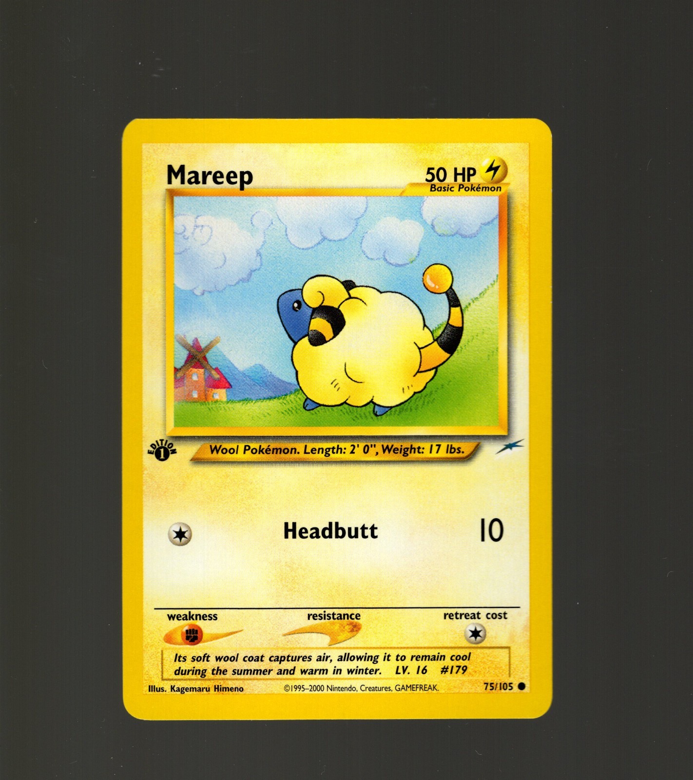1st Edition Mareep 75/105 Neo Destiny Near Mint/Mint Pokemon TCG Vintage 2002
