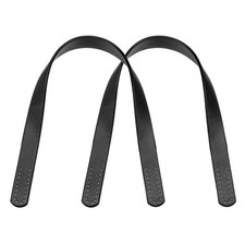 Leather Bag Handle, 2Pcs 17.7" l 1/16" W Leather Purse Strap, Black