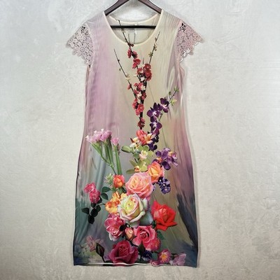 Vintage Michael K Dress Womens S Pink Floral Midi Y2K Crochet Fairy Boho |  eBay