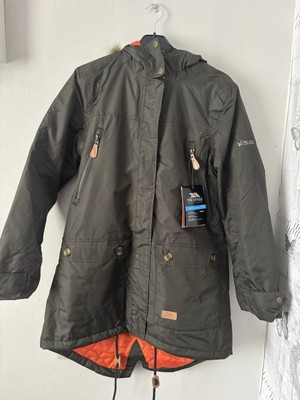 Trespass TP50  CLEA  Women s Parka Dark Khaki Waterproof Windproof Faux Fur
