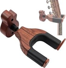 Guitar Wall Mount, Auto Lock Guitar Wall Hanger Guitar Holder Hard Wood Base in
