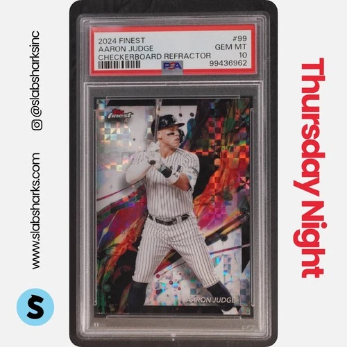 2024 TOPPS FINEST #99 AARON JUDGE CHECKERBOARD REFRACTOR PSA 10