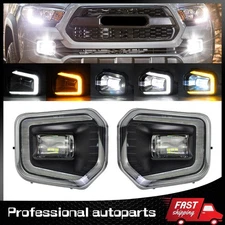 LED Fog Lights For 2016-2022 2023 Toyota Tacoma SR SR5 Front Bumper DRL+Lamps