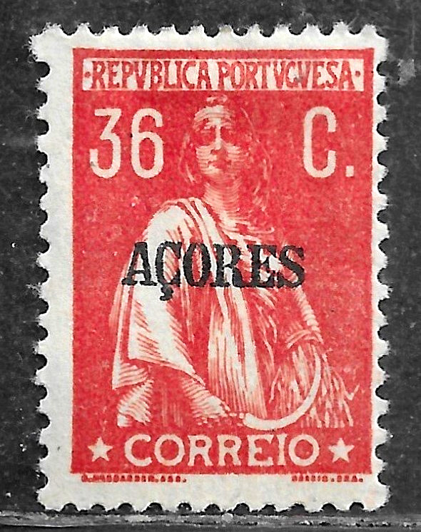 HICK GIRL-  MINT PORTUGAL-AZORES STAMP   SC#200  1921  CERES ISSUE    H403