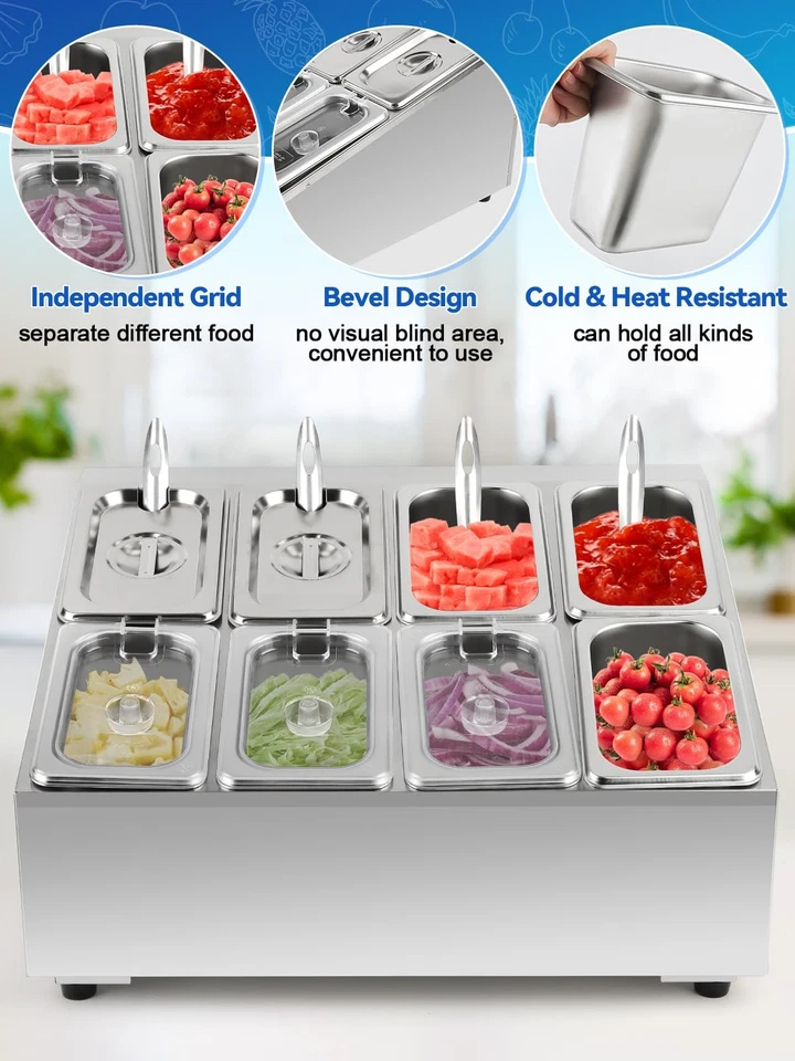 Suporte organizador de especiarias Lanstics 8 panelas prateleira 2 fileiras aço inoxidável com - Imagem 4 de 4