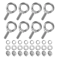 8-Sets Stainless Eyebolt M10x30mm Shoulder Lifting Eye Bolt with Nuts Washers
