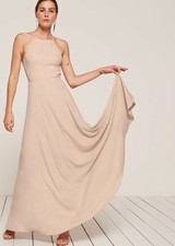 REFORMATION Champagne Myrtle Open Back Sleeveless Fitted Maxi Gown Dress 2 XS