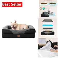 Memory Foam Orthopedic Dog Bed - Supportive  Waterproof, Grey/Black 30x20x6.5