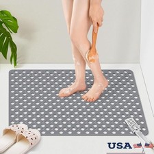 Extra Large Anti Slip Shower Mat W/ Quick Drain TPE Material Bathroom Safety New