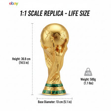 Life-Size FIFA World Cup Trophy Replica - 1:1 Scale Gold Edition - 14.5" Full Si