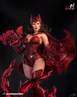 Scarlet Witch Power Style Marvel Unpainted Resin Garage Model Kit (1/6-1/12)
