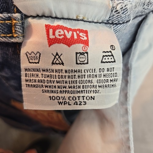 Levis 501xx Mens 34x31 Jeans Vintage Y2K Button Fly Dark Wash Whisker Fade - Picture 10 of 11