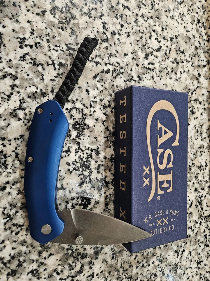 Case Westline Cuchillo Azul Llavero Cuchillo de Bolsillo Cordón Policía Seguridad EDC Foto 3 de 4