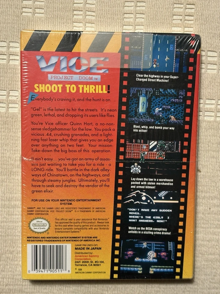 Vice Project Doom NES Brand New Factory Sealed! - Image 2 of 4