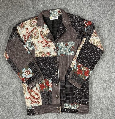 Two Potato Laguna Beach Quilted Patchwork Jacket Women's Size M/L Made in USA