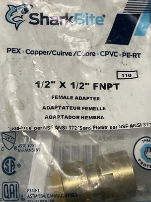 NEW - Shark Bite Female Adapter 1/2  X 1/2  FNPT  - Lot of Two 