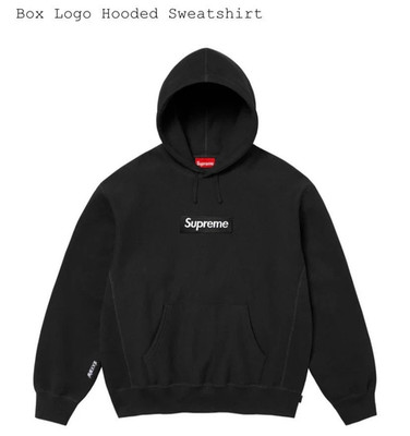 AUTHENTIC FW 2025 SUPREME BOX LOGO BLACK HOODIE MENS LARGE!! FAST SHIPPING!!