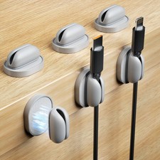 6 Pack Magnetic Cable Clips, Adjustable Cord Holder for Under Desk Cable Mana...
