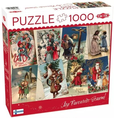 6416739592237 Puzzle 1000 Vintage Christmas Cards Tactic