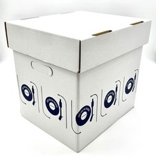 Panmer 12" and 7" Cardboard Vinyl Storage Box with Lid - Fits Up to 50 LPs