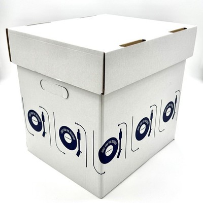 Panmer 12'' und 7'' Karton Vinyl Aufbewahrungsbox mit Deckel - passt bis zu 50 LPs