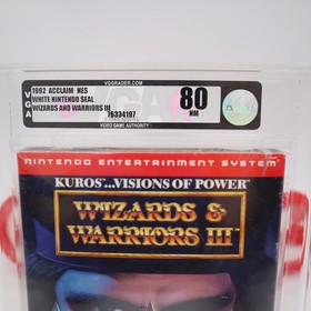 NES Nintendo WIZARDS & WARRIORS III KUROS VISIONS OF POWER -VGA GRADED 80 Sealed