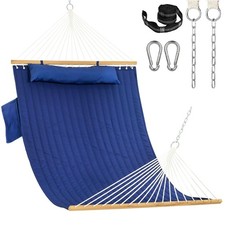 Lazy Daze Hammocks 2 Person Double Quilted Fabric Hammock with Spreader Bar, ...