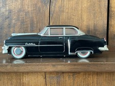 Vintage 1950 Black Cadillac Sedan Friction Model Rolling Die Cast Metal Toy Car