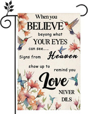 Memorial Birthday in Heaven Double-Sided Burlap Garden Flag 12x18 Inch