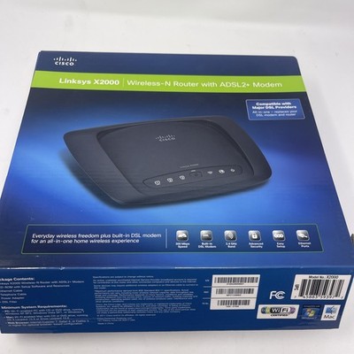 Cisco Linksys X2000 Wireless-N Router With ADSL2+ Modem 2.4Ghz