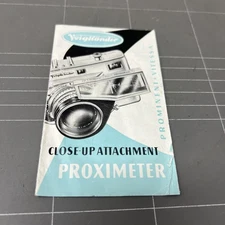 VINTAGE CAMERA INSTRUCTION OWNER MANUAL VOIGHTLANDER PROXIMETER GERMANY PHOTO