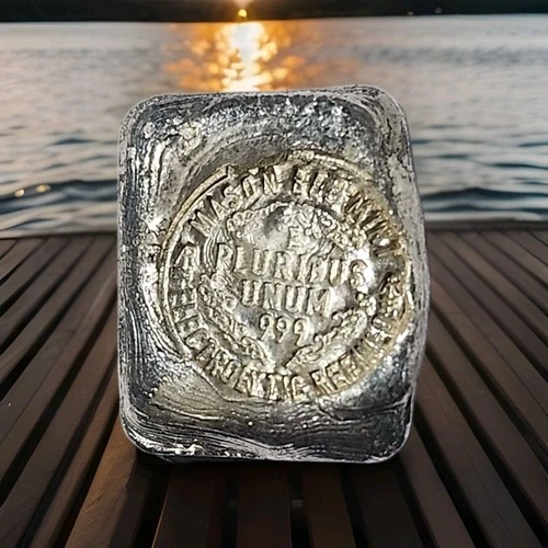 999 Silver  1 OzT Recycled Refined Hand Poured Bullion Mason Bee Mint Ut 10